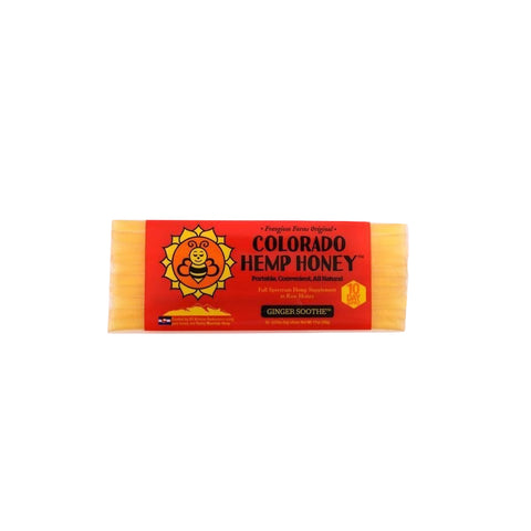 Colorado Hemp Honey: Ginger Soothe CBD Honey Sticks 10-Pack (150mg)