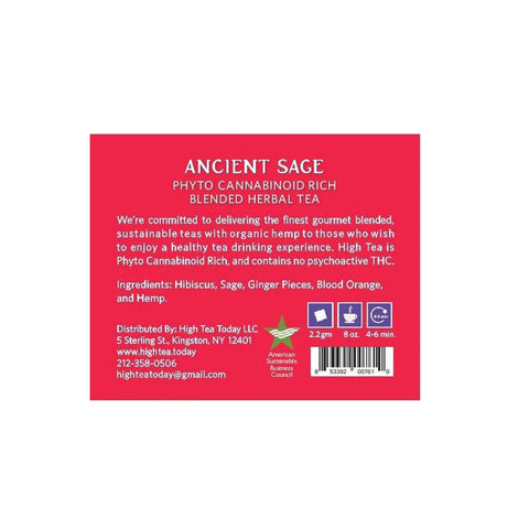 Organic Ancient Sage: 10 Count 2.2g Non-GMO Teabags Packaged In Resealabe Sustainable Pouches