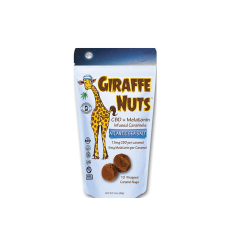 Giraffe Nuts: Atlantic Sea Salt Melatonin CBD Caramels (150mg)