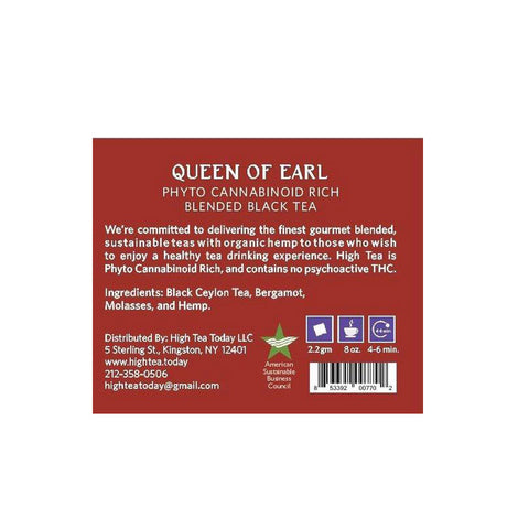 Organic Queen Of Earl: 10 Count 2.2g Non-GMO Teabags Packaged In Resealable Sustainable Pouches