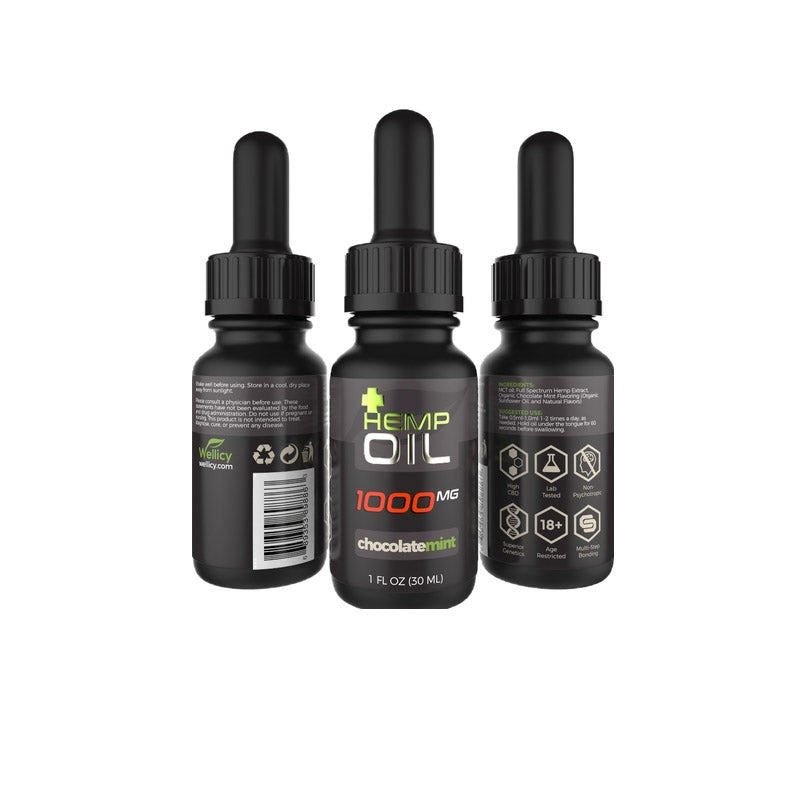 Wellicy: Natural MCT CBD Oil Tincture (1000mg)